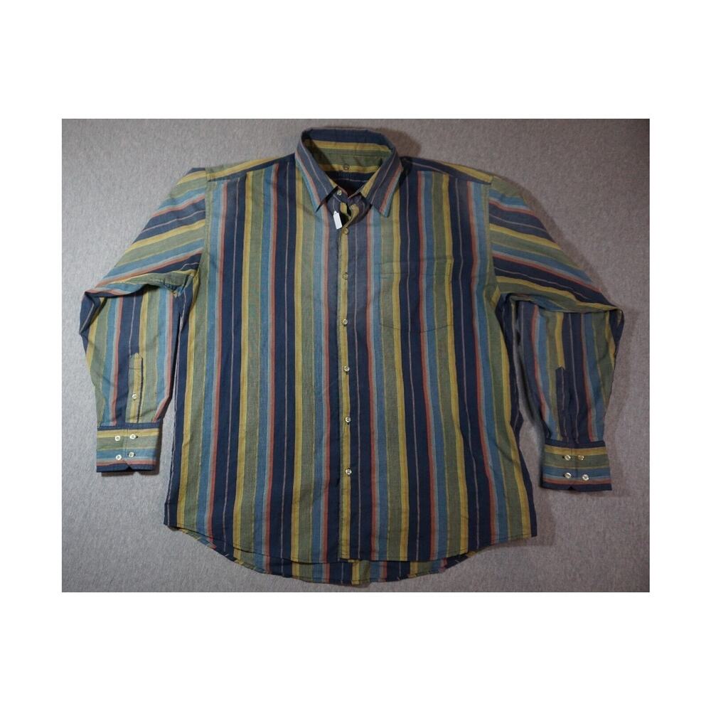 BAM Jeans Mens striped button up shirt Sz 2XL